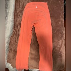 peach lululemon double align leggings